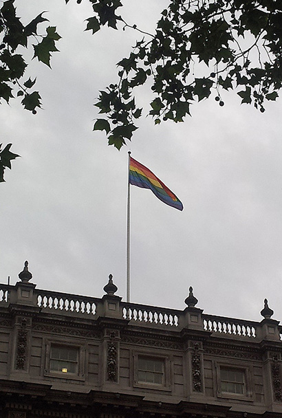Rainbow Flag flying over 70 Whitehall, Cabinet Office