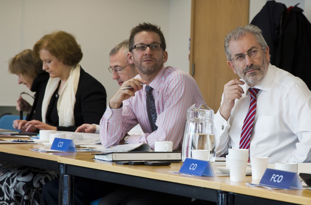 Sir Bob at the weekly Permanent Secretaries' meeting.