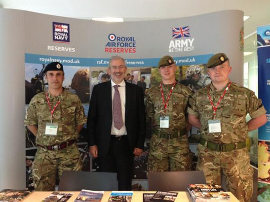 Sir Bob visiting a Reservists stand at DCLG